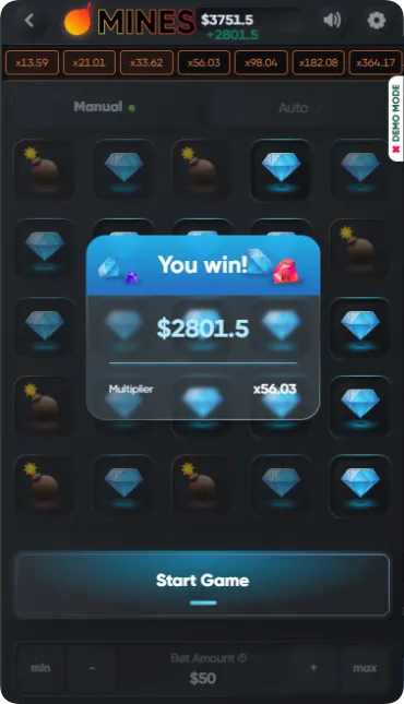 turbo mines big win